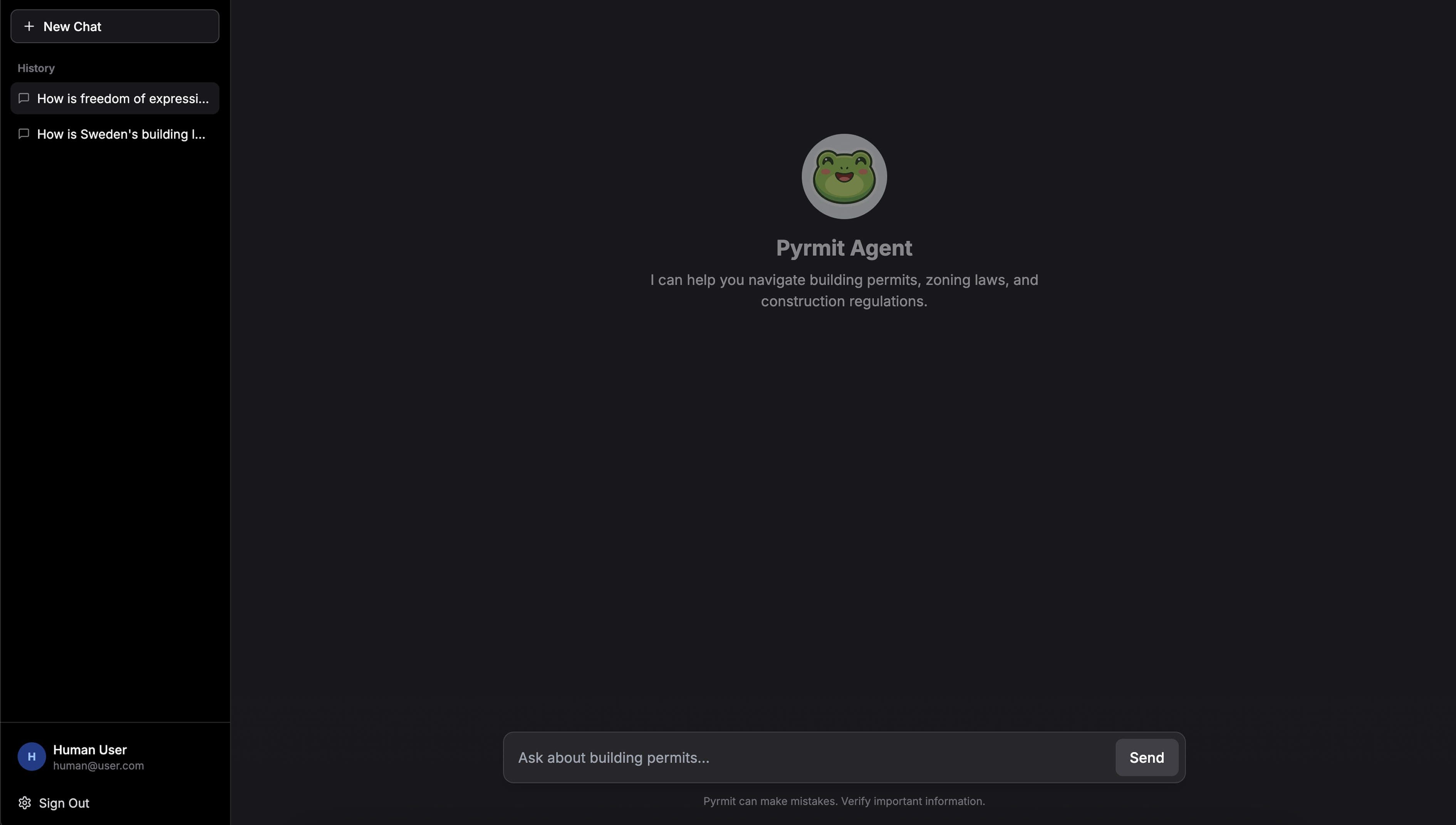 Pyrmit application screenshot